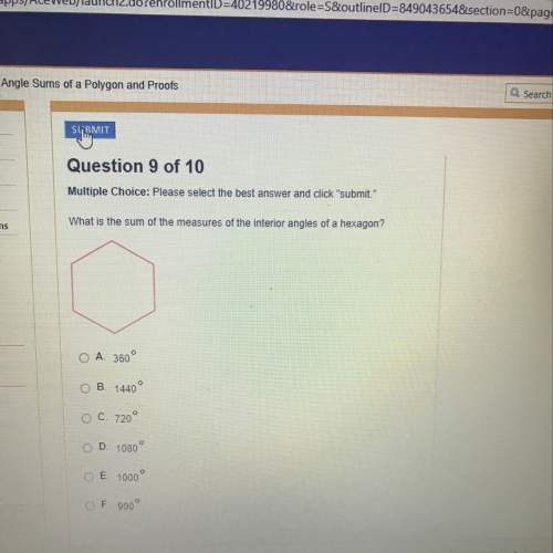 What is the sum of the measure of the interior angles of a hexagon