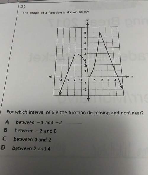 For which interval of x is the function decreasing and nonlinear?