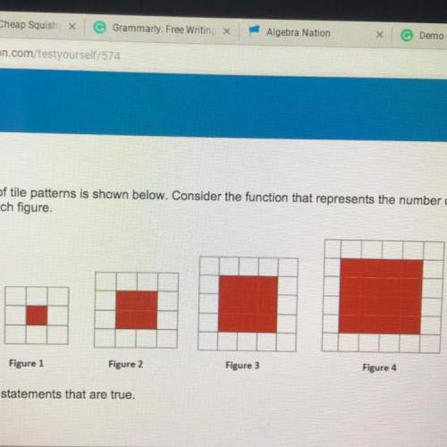 Aseries of tile patters is shown below. consider the function that represents the number of white ti