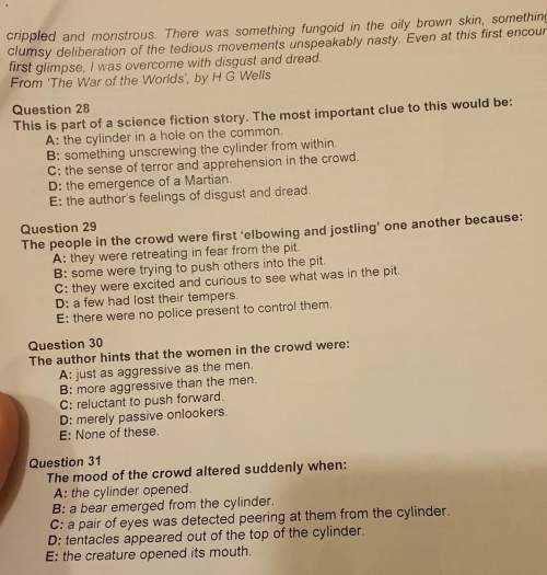 Read the following paragraphs to answer the next five questions (questions 37 - 41).one of the