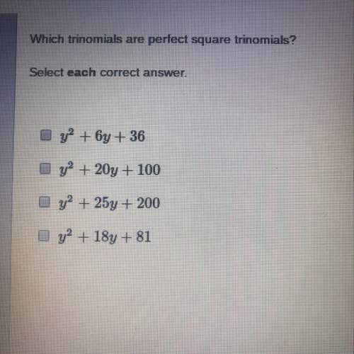 Which trinomials are perfect square trinomials?