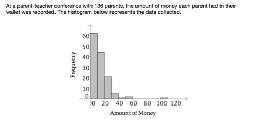 At a parent-teacher conference with 136 parents, the amount of money each parent had in their wallet