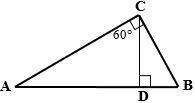 Given: δавс, m∠acb = 90°  cd⊥ ab, m∠acd = 60° bc = 6 cm find cd, area of δabc