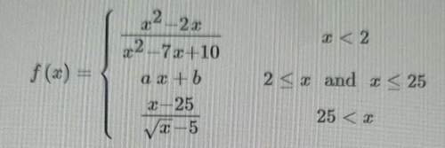 Solve the constants a and b so that this becomes continuously in all real numbers