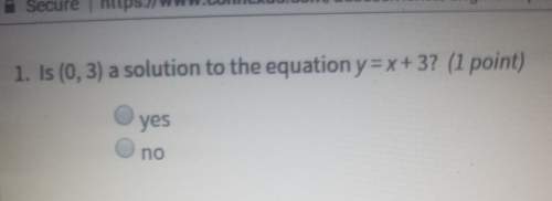 Is 0, 3 a solution to the equation y equals x plus 3 ,? yes or no