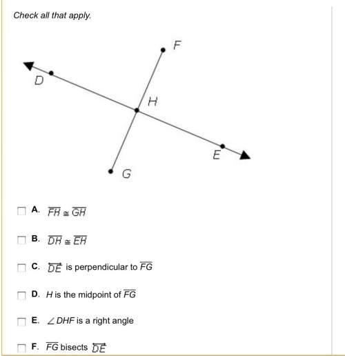In the diagram below de is perpendicular bisector of fg .which of the following statements must be t