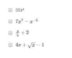 Which expressions are polynomials?