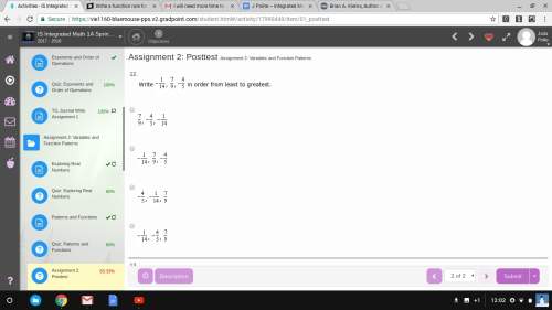 Write the fractions in order from least to greatest.