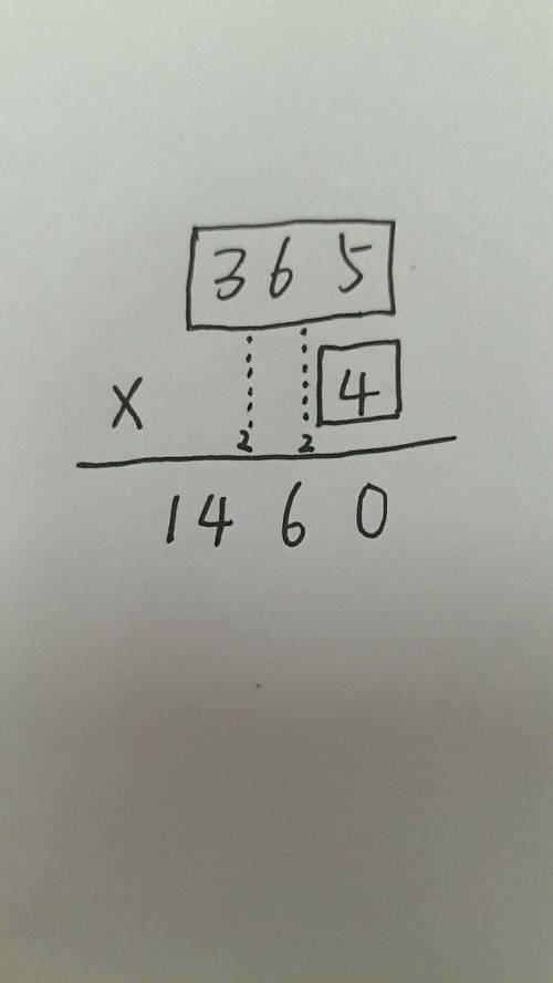 Write an expression that shows how to multiply 4x365 using place value and expanded form