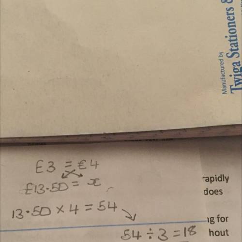 As an estimation we are told £3 is €4. 
Convert £13.50 to euros