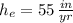 h_{e} = 55\,\frac{in}{yr}