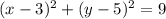 (x-3)^2+(y-5)^2=9