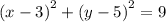 $\left(x-3\right)^2+\left(y-5\right)^2=9$