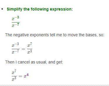 Describe how a power with a zero exponent and a power with a negative exponent can be simplified?