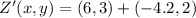 Z'(x,y) = (6,3)+(-4.2,2)