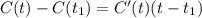 C(t)-C(t_1)=C'(t)(t-t_{1})