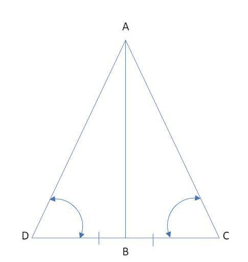 PLEASE HELP!!

In isosceles triangle DAC, AD is congruent to AC. Kiran knows that the base angles of
