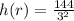 h(r) =\frac{144}{3^{2} }