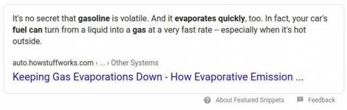 Gasoline does not vaporize easily, without being subject to vapor lock. T or F