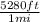 \frac{5280 ft}{1 mi}