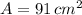 A = 91\,cm^{2}