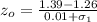 z_o=  \frac{ 1.39 -  1.26 }{0.01 + \sigma_1 }