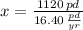 x = \frac{1120\,pd}{16.40\,\frac{pd}{yr} }