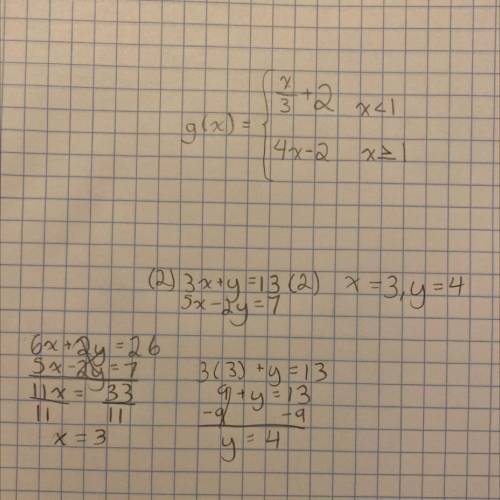 3x+y=13
5x-2y=7
please show steps