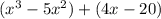 (x^3-5x^2)+(4x-20)