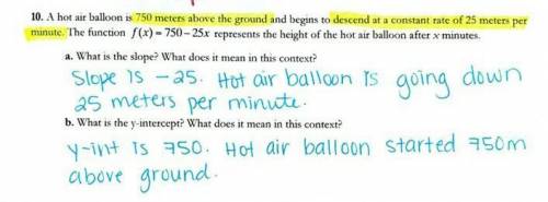 PLEASE HELP! 40 POINTS AND WILL MARK BRAINLIEST.

A hot air balloon is 750 meters above the ground a