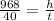 \frac{968}{40} = \frac{h}{t}