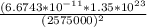 \frac{(6.6743*10^{-11}*1.35*10^{23}  }{(2575 000)^{2} }