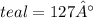 \color{teal} = 127°