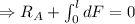 \Rightarrow R_A+\int_{0}^{l}dF=0