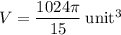 V = \dfrac{1024\pi}{15} \: \rm unit^3