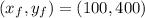 (x_{f}, y_{f})=(100,400)