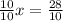 \frac{10}{10}x =  \frac{28}{10}   \\