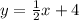 y=\frac{1}{2}x+4