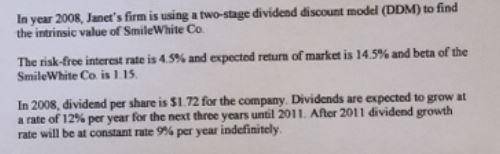 What was the intrinsic value of SmileWhite Co. stock when the analyst was evaluating the stock (that