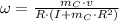 \omega = \frac{m_{C}\cdot v}{R\cdot (I+m_{C}\cdot R^{2})}