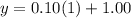 y= 0.10(1)+1.00