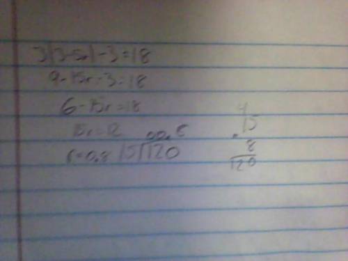 Solve the equation 3|3 - 5r|- 3 = 18