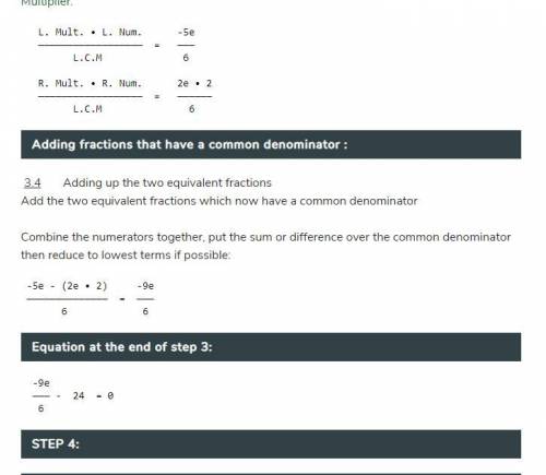 -5/6e-2/3e=24
Ik the answer is -16 cuz i guessed but now I gotta show my work...