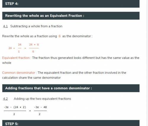 -5/6e-2/3e=24
Ik the answer is -16 cuz i guessed but now I gotta show my work...