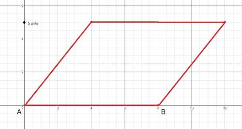 Aparallelogram has a height of 5 units. one side of the parallelogram is ab¯¯¯¯¯ . the parallelogram