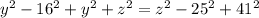 y^2-16^2+y^2+z^2=z^2-25^2+41^2