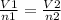 \frac{V1}{n1}=\frac{V2}{n2}