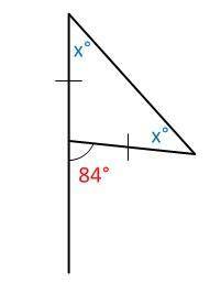 A pennant is in the shape of an isosceles triangle. One leg of the triangle is fastened to a stick s