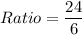 Ratio=\dfrac{24}{6}