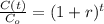 \frac{C(t)}{C_{o}} = (1+r)^{t}